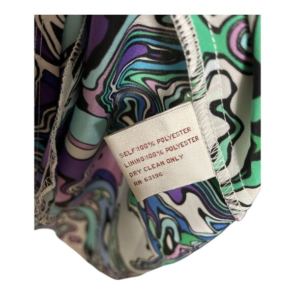 VTG Suzi Chin for Maggy Boutique Abstract Faux-Wrap Dress Size 12 USA Made - Picture 3 of 6